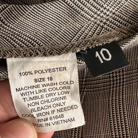 Sweet Suit Vintage 90s Tan Plaid Blazer and Skirt Set - Picture 9 of 9